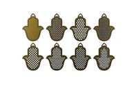 20 Flat Khamsa Khmissa beldi pendant with moucharabieh patterns | 3D