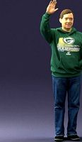 Man with a raised hand in green jacket 0235 3D Print Ready | 3D