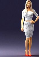 Slender blonde girl in top and skirt 2021 3D Print Ready | 3D