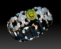 Heavy Samurai Man King Lion Craved Detailed Bracelet Jewel | 3D