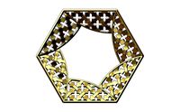 Hexagonal pattern moucharabieh pendant | 3D