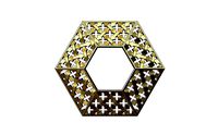 Gold hexagonal moucharabieh pendant | 3D