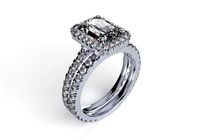 Bridal Set Engagement Ring  With Shadow Band Model- CC95 | 3D