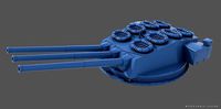 Italian WWII 381-50 triple turret | 3D