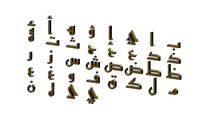 Arabic kufi letters alphabet | 3D