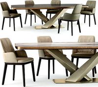 Cattelan Italia Belinda armchair Stratos table set