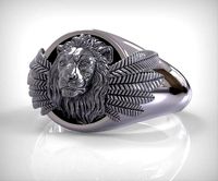 0572 Lion Signet Ring - Ring Serenissima Repvbblica di Venetia  | 3D