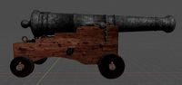 Old pirate ship cannon