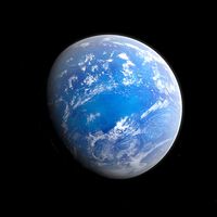 Water Planet with Pole Caps - Alien Planet 8k