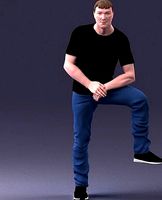 Man in black t-shirt and jeans 1201 3D Print Ready | 3D