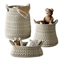 Pottery Barn Ivory Chunky Knit Nursery Storage