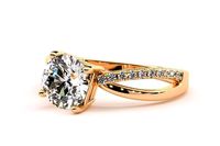 1 Carat Round Cut Side Stone Diamond Engagement Ring | 3D