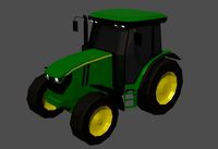 John Deere Tractor Low Poly