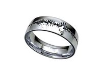 Men Wedding Band Heart Bit Wave Model- CC93 | 3D
