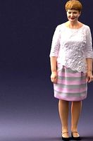 Middle-aged woman in white blouse 0107 3D Print Ready | 3D