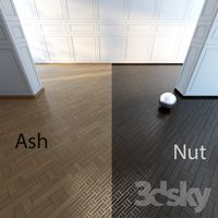 Parquet, Swedish twist. Ash and walnut.
