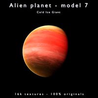 Alien planet model 7 - 16k photorealistic - cold ice giant