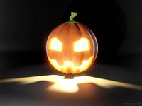 Halloween Jack-o-lantern pumpkin - high-polygon detail