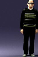 An elderly man in socks and glasses 0102 3D Print Ready | 3D