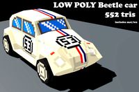 Low Poly Pixelated Beetle Car