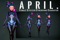 April : Female Stylized Cyberpunk Character