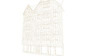 Façade immeuble en pan de bois