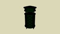 Forms+Surfaces Urban Renaissance, 36 gal., side opening, integrated recycle bin, Fan grillwork