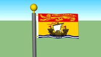 New Brunswick flag with Flagpole
