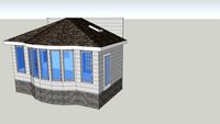 Sunroom with fireplace