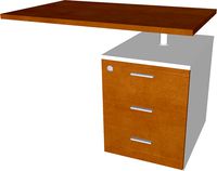 Ala pedestal 3 cajones 100 x60 x74 cm cerezo/ blanco