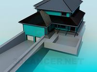 3D Model Cottage with pool