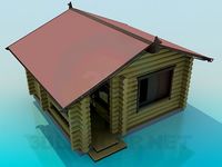 3D Model A house with pine logs