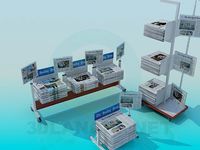 3D Model Counters for newspapers