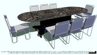 TABLE MARBLE TOP & 8 CHAIRS YOU CHOOSE CUSHIONS COLOR BY JOHN A WEICK RA