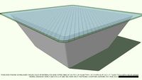 COFFEE TABLE TRUNCATED PYRAMID NO COLOR GLASS TOP BY JOHN A WEICK RA