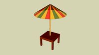 PASHA's SQUARE-TABLE WITH UMBRELLA
