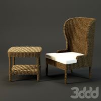 Almeco BUCHINGHAM rattan table and chair