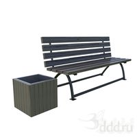Скамья и урна