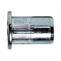 Rivet nuts with round pan head with knurled shank