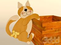 Деревянная фигурка - кот альпинист