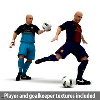 Rigged Football Player and Goalkeeper - FC Barcelona3d model