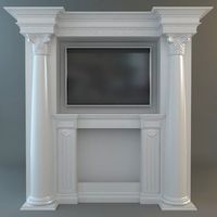 Classical Style Wall with Flatscreen TV3d model
