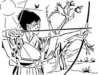 Japanese archer stencil by Longquang