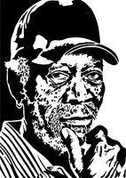 Morgan Freeman stencil by Longquang