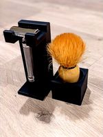 Double Edge ( DE ) Safety Razor Stand and Shave Brush Stand - Shaving Set by Lost_Ones