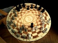 3 player chess board + matching figures by overflo