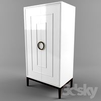 MILES WHITE BRASS ARMOIRE