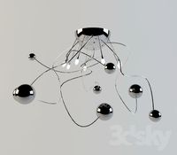 Chrome-plated chandelier