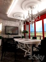 table and chandelier mooi