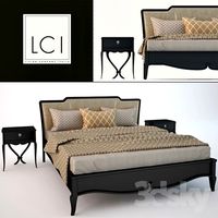 Bed with bedside table LCI
